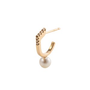 画像1: Hirotaka ヒロタカ Manhattan Pearl Diamond Earring{-BAS}