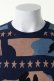 画像2: {SOLD}Marbles マーブルズ Double Jaquard Star Border Camouflage Knit{-AFS} (2)