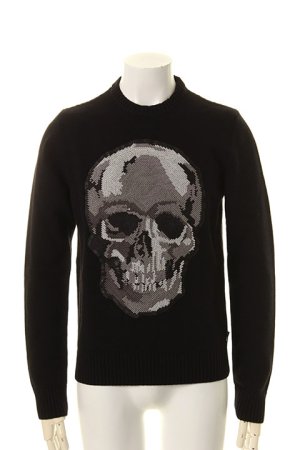 画像1: PHILIPP PLEIN HOMME フィリッププレインオム Pullover Round Neck LS"Car"{A17C MKO0202 PKN002N-AGA}