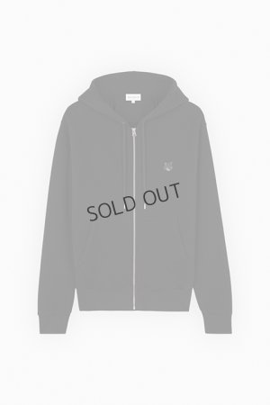 画像1: MAISON KITSUNE メゾンキツネ ボールド フォックスヘッド パッチ コンフォート ジップ パーカー{-BDA}