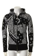 【 ポイント10倍 】1piu1uguale3 ウノピゥウノウグァーレトレ BLACK BANDANA PATCH SWEAT PARKA{MRB137-CTN018-99-AFS}