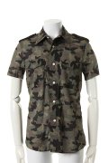 ▽ 50%OFF アウトレットセール44,000円→22,000円▽ 1piu1uguale3 ウノピゥウノウグァーレトレ ORIGINAL GIZA GAUZE CAMO ARMY SUMMER SHIRTS S/S{MRS040-COT103-66-AES}