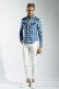 画像2: 1piu1uguale3 ウノピゥウノウグァーレトレ WRANGLER COLLECTION CHECK/DENIM western combi shirts{MRS056-CTL011-54-AFS} (2)