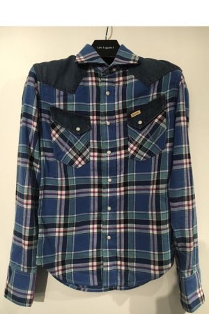 画像3: 【 ポイント10倍 】1piu1uguale3 ウノピゥウノウグァーレトレ WRANGLER COLLECTION CHECK/DENIM western combi shirts{MRS056-CTL011-54-AFS}