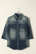 【 ポイント10倍 】1piu1uguale3 ウノピゥウノウグァーレトレ PROGRESSIVE DENIM 3/4 WESTERN{MRS090-CTU102-DN54-AGS}