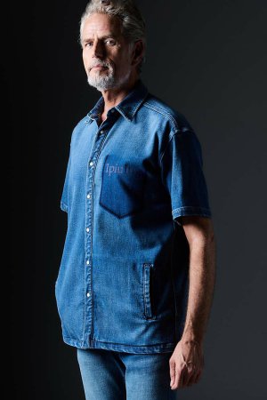 画像3: 【 20%OFF セール99,000円→79,200円】 1piu1uguale3 ウノピゥウノウグァーレトレ S/S DENIM BIG SHIRTS{MRS178-CTR023-DN54-BES}