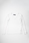 1piu1uguale3 ウノピゥウノウグァーレトレ DUALWARM RIB JERSEY L/S V-NECK{MRT174-ARN007-10-AHA}