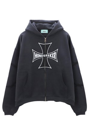 画像1: mindseeker マインドシーカー Cross Punk Zip Hoodie{-BFS}