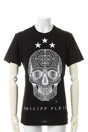 画像1: PHILIPP PLEIN HOMME フィリッププレインオム T-shirt Round Neck SS "Sav something"{-AHS}