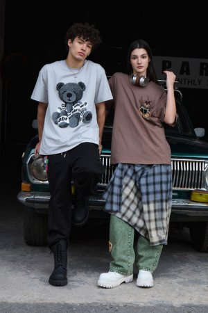 画像3: MOD WAVE MOVEMENT モッドウェイブムーブメント TEDDY T-SHIRT{-BFS}