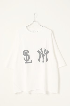 画像1:   SLAVE OF MAYO スレイブオブメイヨー numbering patchwork raglan sweat cut sew{-BBA}(sof)