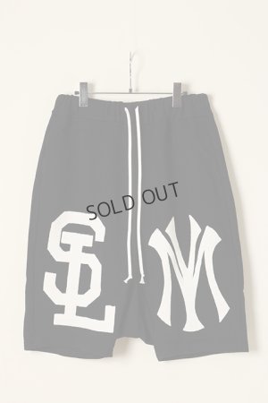 画像1: {SOLD}SLAVE OF MAYO スレイブオブメイヨー emblem patchwork sarouel sweat pants{-BBA}