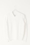  {SOLD} 9200 by attack the mind 7 キュウセンニヒャク by アタックザマインドセブン Cable V-neck pullover long sleeve{-AFA}
