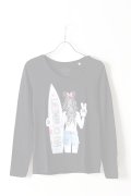   NO COMMENT PARIS ノーコメントパリ 【Japan Limited】L/S L-CREW surf girl{NC-LTL.LTN117-BLK-AIS}
