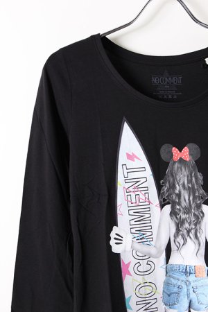 画像3: NO COMMENT PARIS ノーコメントパリ 【Japan Limited】L/S L-CREW surf girl{NC-LTL.LTN117-BLK-AIS}