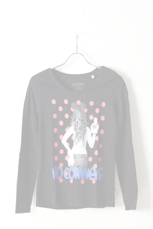 画像1:   NO COMMENT PARIS ノーコメントパリ 【Japan Limited】L/S L-CREW dot girl{NC-LTL.LTN118-BLK-AIS}