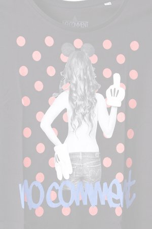 画像4:  {SOLD} NO COMMENT PARIS ノーコメントパリ 【Japan Limited】T-SHIRT L-CREW dot girl{NC-TL.LTN118-BLK-AIS}