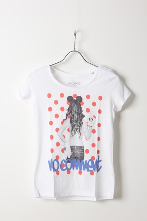 画像1: NO COMMENT PARIS ノーコメントパリ 【Japan Limited】T-SHIRT L-CREW dot girl{NC-TL.LTN118-WHT-AIS}