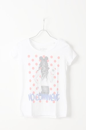 画像1:  {SOLD} NO COMMENT PARIS ノーコメントパリ 【Japan Limited】T-SHIRT L-CREW dot girl{NC-TL.LTN118-WHT-AIS}