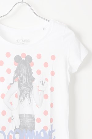 画像3:  {SOLD} NO COMMENT PARIS ノーコメントパリ 【Japan Limited】T-SHIRT L-CREW dot girl{NC-TL.LTN118-WHT-AIS}