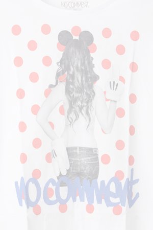 画像4:  {SOLD} NO COMMENT PARIS ノーコメントパリ 【Japan Limited】T-SHIRT L-CREW dot girl{NC-TL.LTN118-WHT-AIS}