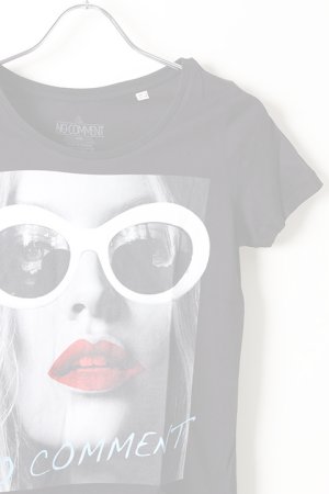 画像3:  {SOLD} NO COMMENT PARIS ノーコメントパリ 【Japan Limited】T-SHIRT L-CREW wht glasses{NC-TL.LTN143-BLK-AIS}