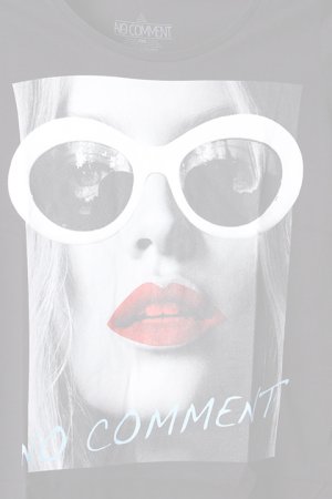 画像4:  {SOLD} NO COMMENT PARIS ノーコメントパリ 【Japan Limited】T-SHIRT L-CREW wht glasses{NC-TL.LTN143-BLK-AIS}