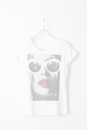 画像1:  {SOLD} NO COMMENT PARIS ノーコメントパリ 【Japan Limited】T-SHIRT L-CREW wht glasses{NC-TL.LTN143-WHT-AIS}