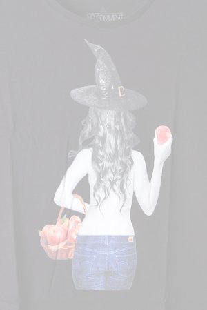 画像4:  {SOLD} NO COMMENT PARIS ノーコメントパリ 【Japan Limited】T-SHIRT L-CREW witch apple{NC-TL.LTN147-BLK-AIS}