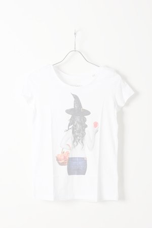 画像1:  {SOLD} NO COMMENT PARIS ノーコメントパリ 【Japan Limited】T-SHIRT L-CREW witch apple{NC-TL.LTN147-WHT-AIS}