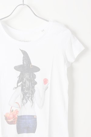 画像3:  {SOLD} NO COMMENT PARIS ノーコメントパリ 【Japan Limited】T-SHIRT L-CREW witch apple{NC-TL.LTN147-WHT-AIS}