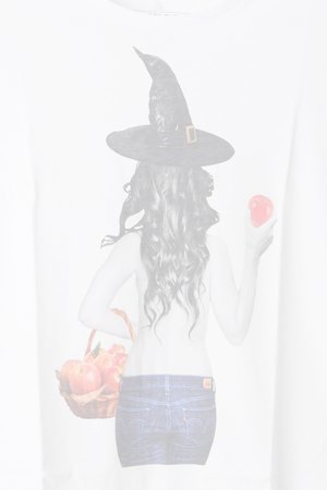 画像4:  {SOLD} NO COMMENT PARIS ノーコメントパリ 【Japan Limited】T-SHIRT L-CREW witch apple{NC-TL.LTN147-WHT-AIS}