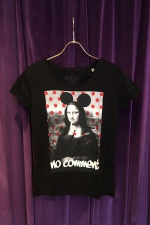 画像1: NO COMMENT PARIS ノーコメントパリ T-SHIRT L-CREW monalisa dot{NC-TL.LTN93-BLK-AHA}