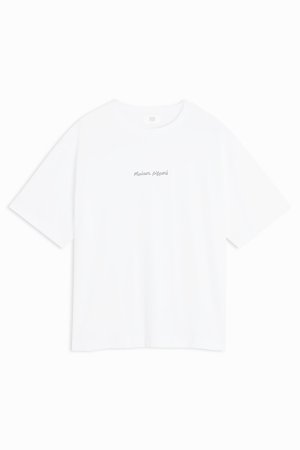 画像1:    MAISON KITSUNE メゾンキツネ メゾン キツネ エンブロイダリー オーバーサイズ Tシャツ {-BES}  :OM00122KJ0119P100 