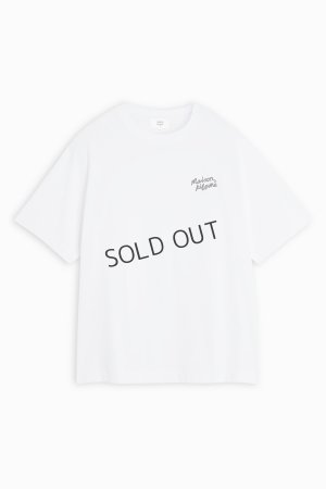 画像1: {SOLD}MAISON KITSUNE メゾンキツネ ハンドライティング エンブロイダリー オーバーサイズ Tシャツ {-BES}