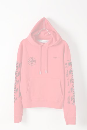 画像1:   Off-white オフホワイト DIAG STENCIL SLIM HOODIE RED BLACK{OMBB034R19003015201-RED-AIS}