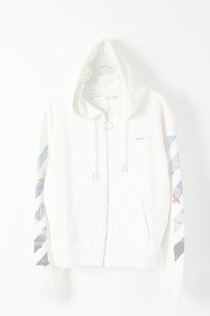 画像1:   Off-white オフホワイト DIAG COLORED ARROW ZIP HOO OFF WHITE MULTI-COLOR{OMBE001R19003012028-WHT-AIS}