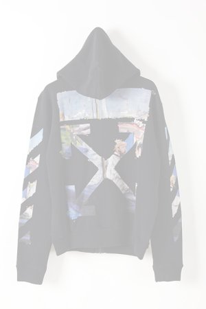画像2:  {SOLD} Off-white オフホワイト DIAG COLORED ARROW ZIP HOO BLACK MULTI-COLOR{OMBE001R19003012108-BLK-AIS}