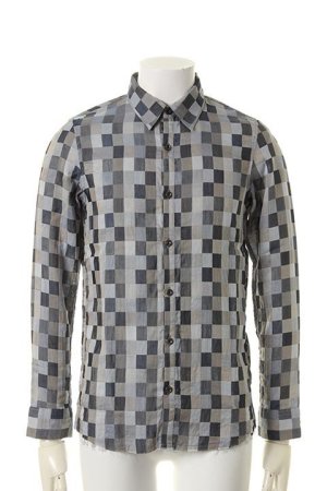 画像1: 【 30%OFF セール｜26,400円→18,480円】 OURET オーレット 80/1 COTTON MOSAIC CHECK REGULAR COLLAR SHIRT{OR161-1352-45UB-AFS}