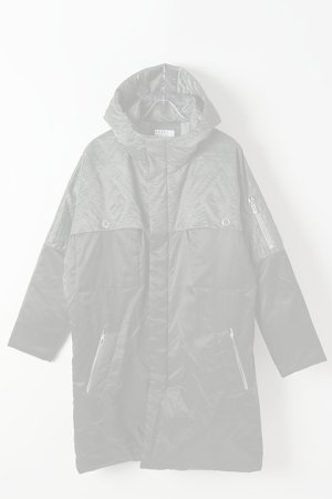 画像1:  {SOLD} OURET オーレット シュリンクナイロンツイルドロップショルダーミリタリーダウンフーディ{-BJA}