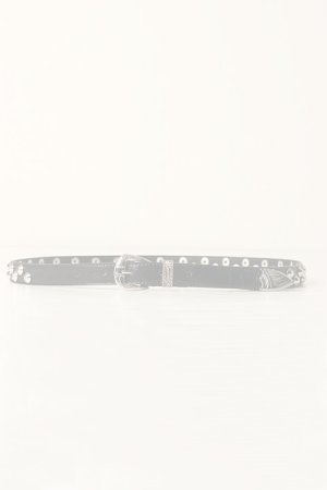 画像1:   el conductorH コンダクター LEATHER TRAPEZOID STUDS BELT{-BDA}
