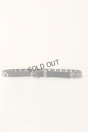 画像1: {SOLD}el conductorH コンダクター LEATHER TRAPEZOID STUDS BELT{-BDA}