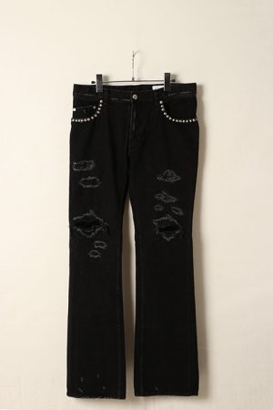 画像1: 【24SS新作】el conductorH コンダクター HARDCORE DESTROYED FLARE JEAN TROUSERS{-BDS}