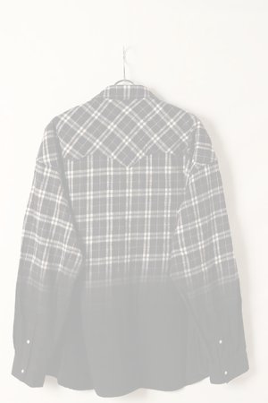 画像6: el conductorH コンダクター HALF DYED CHECK FLANNEL COWBOY SHIRT{-BDS}