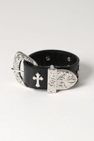 画像2: el conductorH コンダクター CROSS STUDS COWBOY BRACELET{-BEA}
