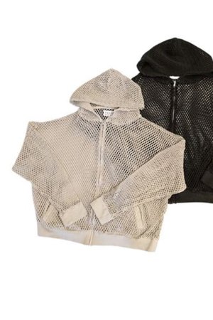 画像1: el conductorH コンダクター COTTON MESH FULL ZIPHOODIE{-BFA}