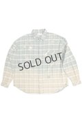 {SOLD}COTTON FLANNEL CHECK BLEACH SHIRT{-BFS}