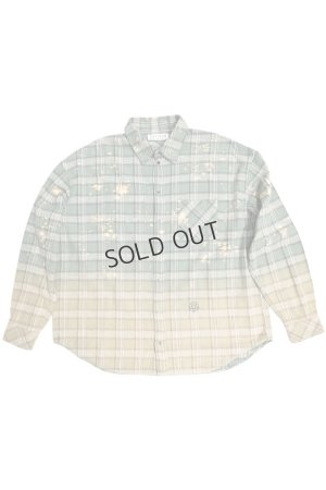 画像1: COTTON FLANNEL CHECK BLEACH SHIRT{-BFS}