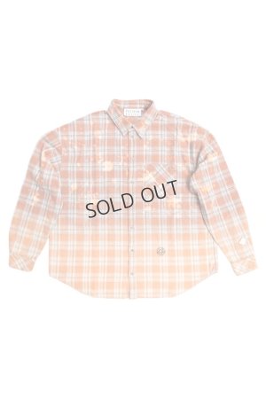 画像1: COTTON FLANNEL CHECK BLEACH SHIRT{-BFS}