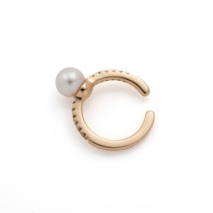 画像2: Hirotaka ヒロタカ Akoya Pearl Diamond Ear Cuff{-BAS}